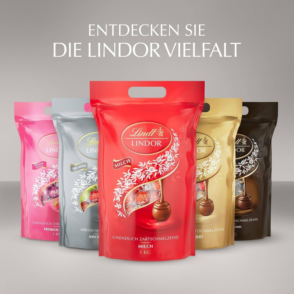 Lindt LINDOR Silver Mix, 1 kg de bonbons au chocolat Naty Shop