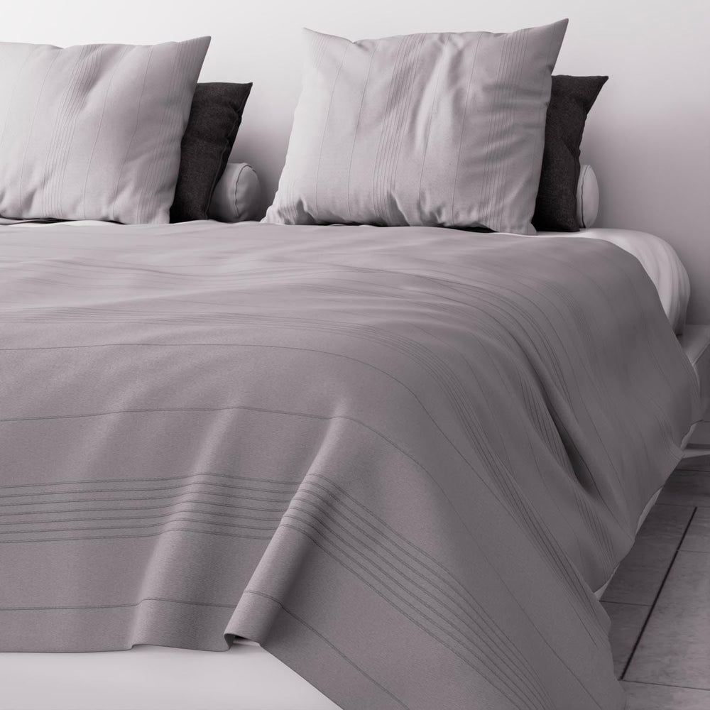 Soleil D'Ocre Adele, Housse Zigzag, Jeté du canapé, Polycoton, Gris, 220 X 240 Cm Naty Shop Couettes et couettes Gris 220 X 240 Cm