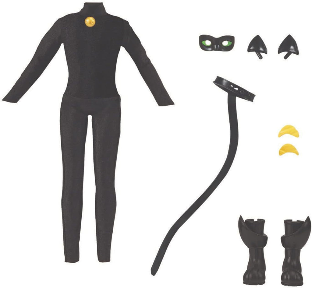 BANDAI - Miraculous - Păpușă Miraculous Cat Noir și Adrien - Păpușă manechin 26 Cm și cele 2 ținute ale ei - Jucărie Miraculous - Păpușă super erou articulată - Jucărie pentru copii de la 4 ani - P50356 Papusi Naty Shop