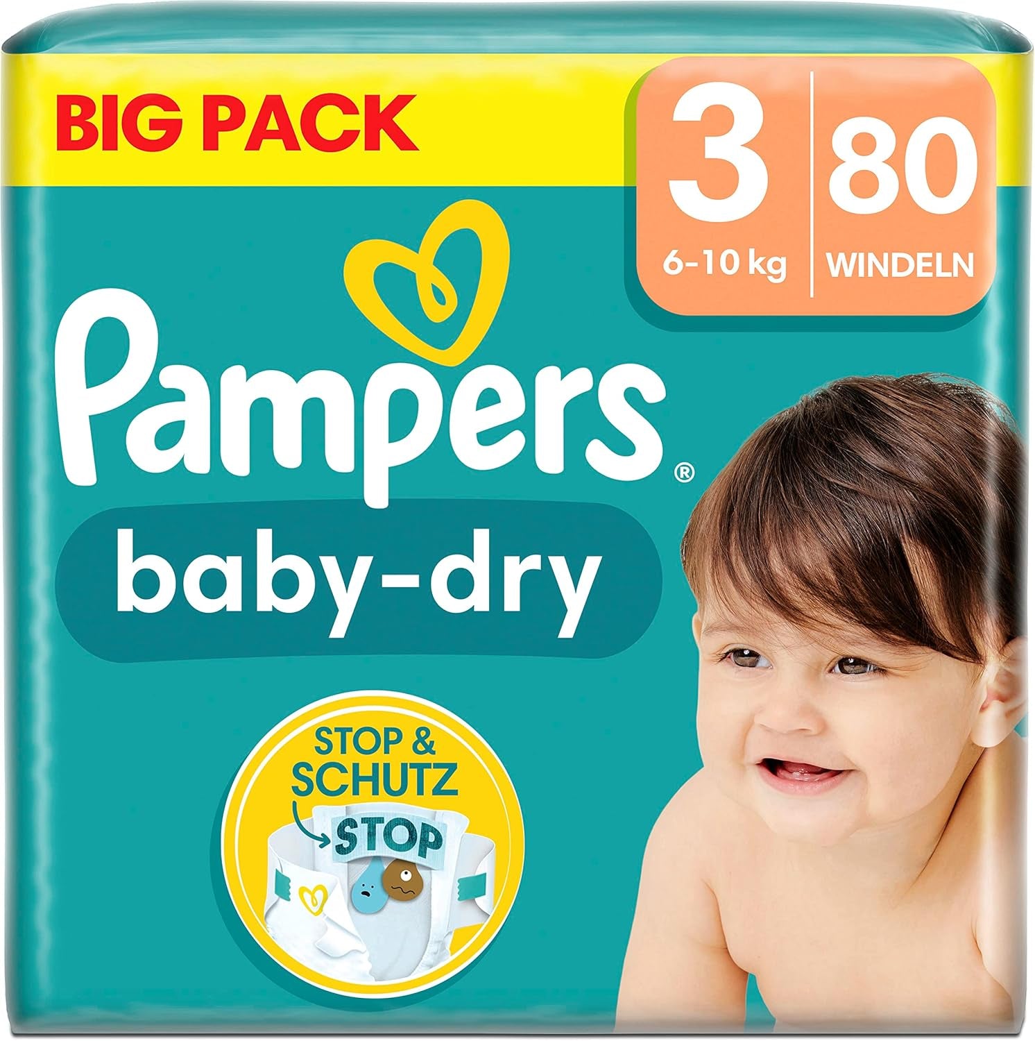 Pampers (ancienne version), culottes, taille 4, 9 kg-15 kg, paquet de trois (1 x 88 couches)