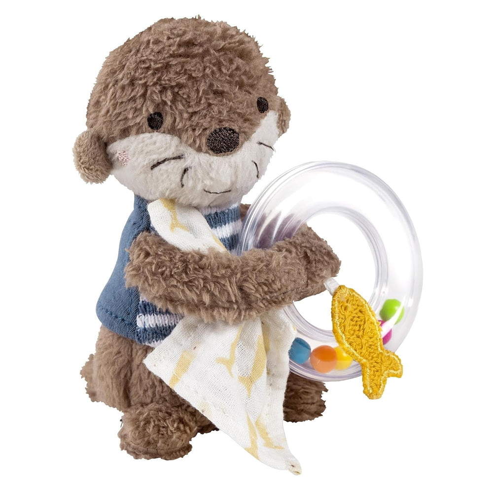 Fehn jouet pieuvre cloche - hochet, couinement, jouet de motricité - jouet en peluche pour bébés avec tissu doux - jouet pour bébés et tout-petits à partir de 0 mois Baby Toys Naty Shop Otter