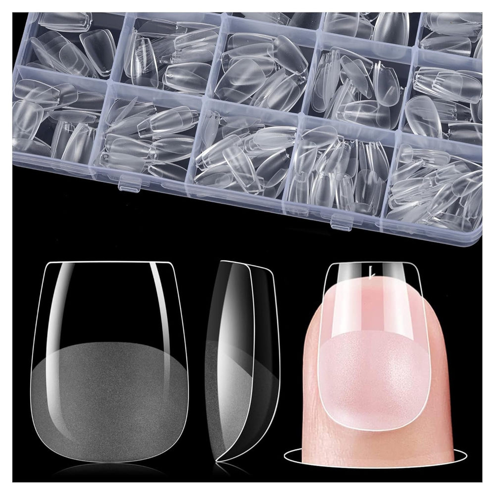 Gelike Ec Ongles courts en amande – Ongles souples à couverture complète, ongles artificiels pré-polis pour extensions d'ongles, studio de manucure à domicile, salon de bricolage, 120 pièces, 12 tailles