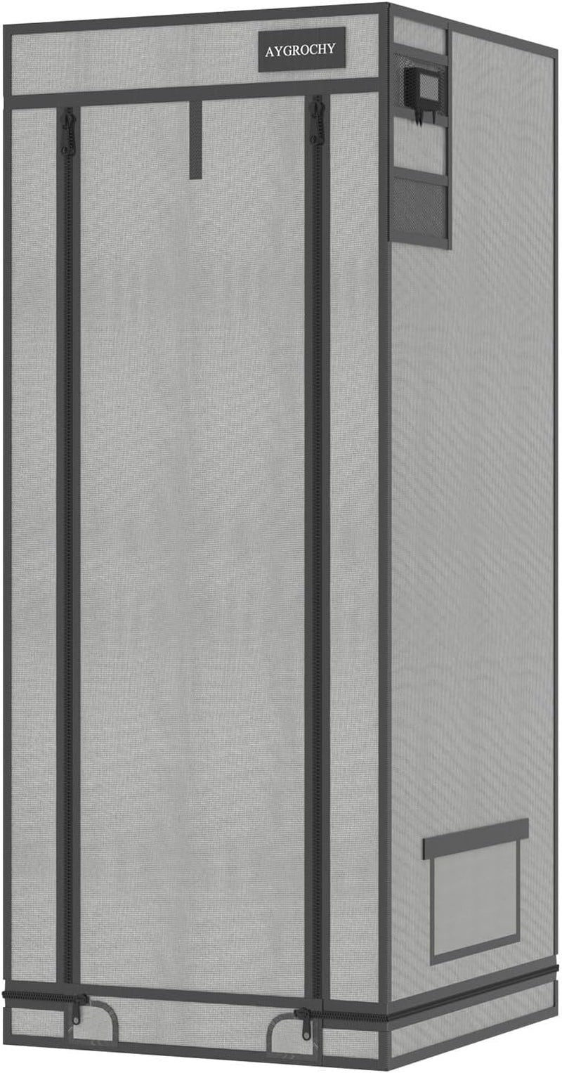 Aygrochy Tente de culture 60 x 60 x 160 cm Tente de culture intérieure avec plateau inférieur amovible réfléchissant en PEVA blanc pour espace de culture des plantes