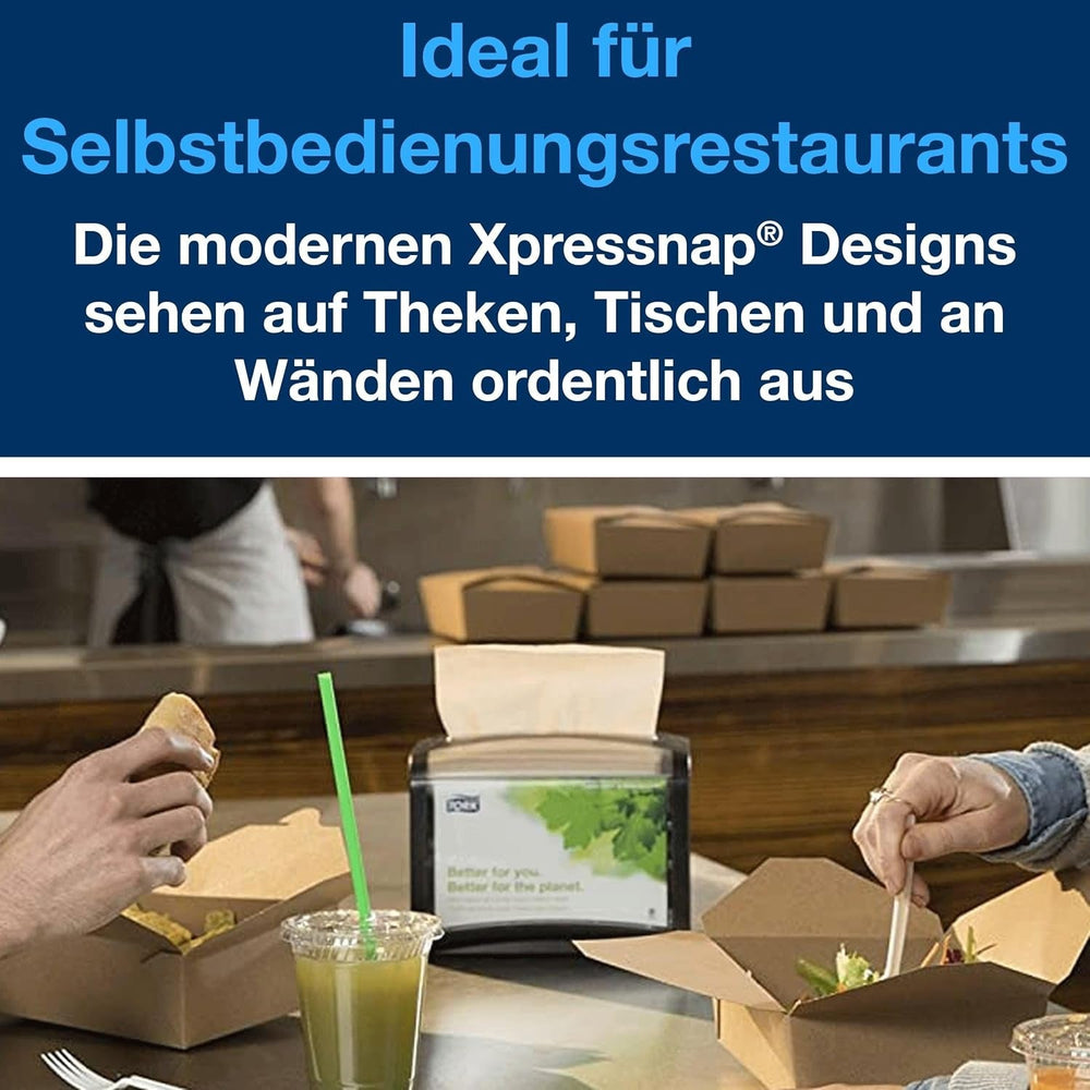 Serviettes distributrices Tork Xpressnap Extra Soft Nature N4, Premium, 1/2 x 2 épaisseurs, 21,3 cm x 16,5 cm, 8 × 1 000 serviettes, 12880