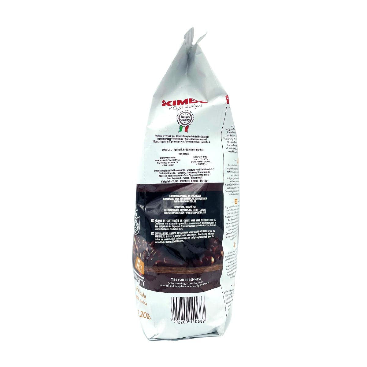 3x Café en grains Espresso Crème Intense, torréfaction moyennement foncée, grains de café entiers, sac de 1 kg, café de Naples