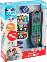 My Duo Téléphone High-Tech + Télécommande - 1 Télécommande Trilingue Français/Anglais/Espagnol et 1 Téléphone Ultra Réaliste - Jouet d'apprentissage multi-activités à partir de 12 ans Bebe Naty Shop Toys Titre par défaut