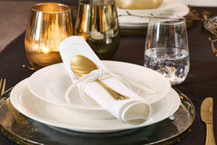 Ritzenhoff & Breker Sofia Service de table 12 pièces, plateau de table (26 cm) et plateau de table (22 cm) pour 6 personnes, set de table avec petits reliefs en relief, cuisine gastronomique, porcelaine, blanc