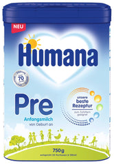 Formula Humana Pre Infant 750g - Paquet - Lait pour bébés dès la naissance - Préparation pour bébés comme substitut ou complément au lait maternel - Aliments pour bébés