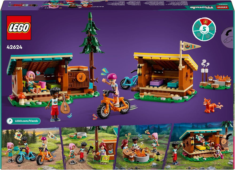 LEGO Friends Cosy Huts At Adventure Camp, ensemble de jeu de rôle en plein air, jouet pour enfants pour filles et garçons à partir de 7 ans avec 3 figurines et renard, jouet de camping 42624 sets de construction Besuche den LEGO-Store
