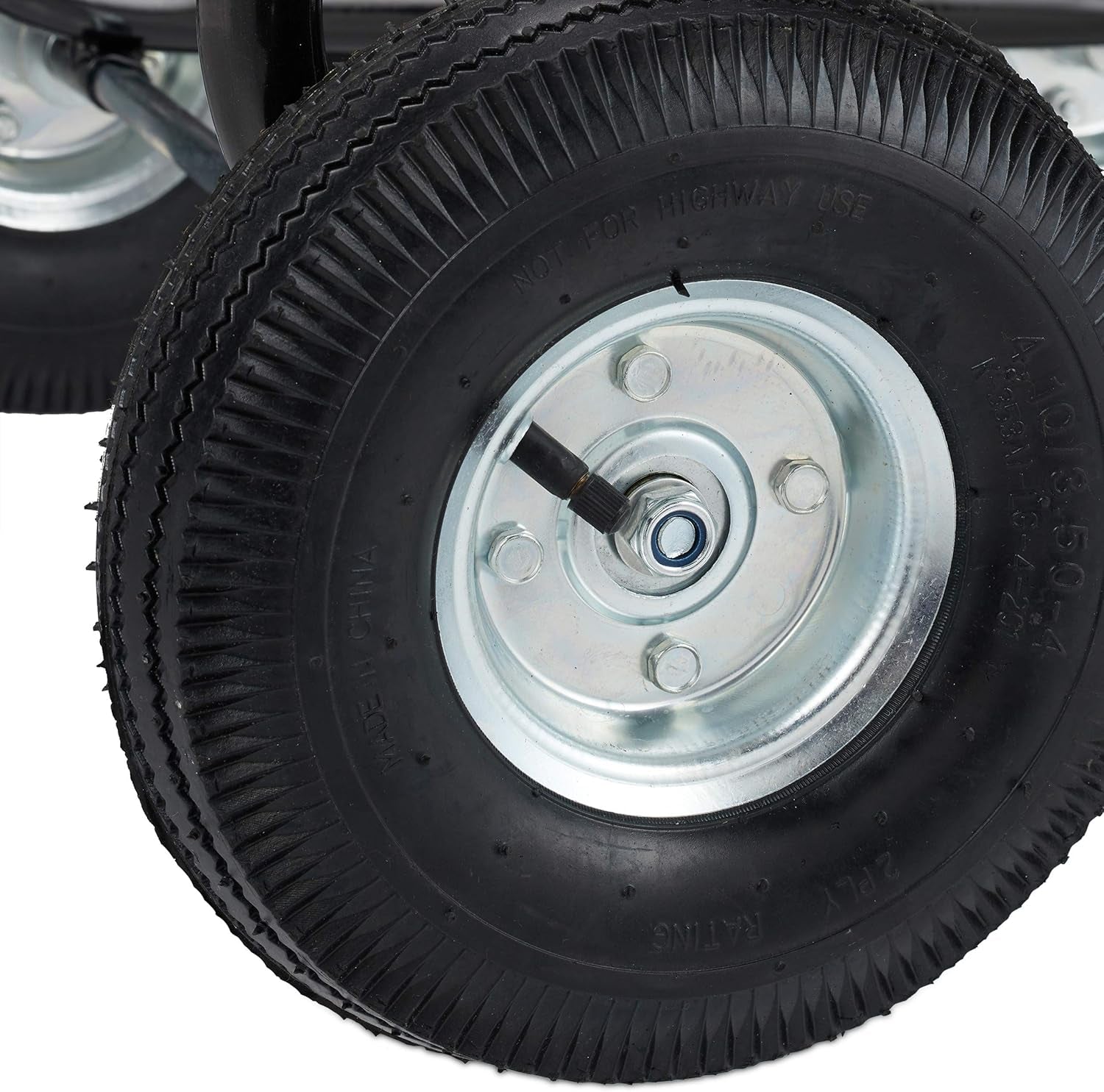 Dévidoir Relaxdays, enrouleur de tuyau mobile, raccord 1/2" et 3/4", tuyau jusqu'à 80 m, 2 roues, métal, noir