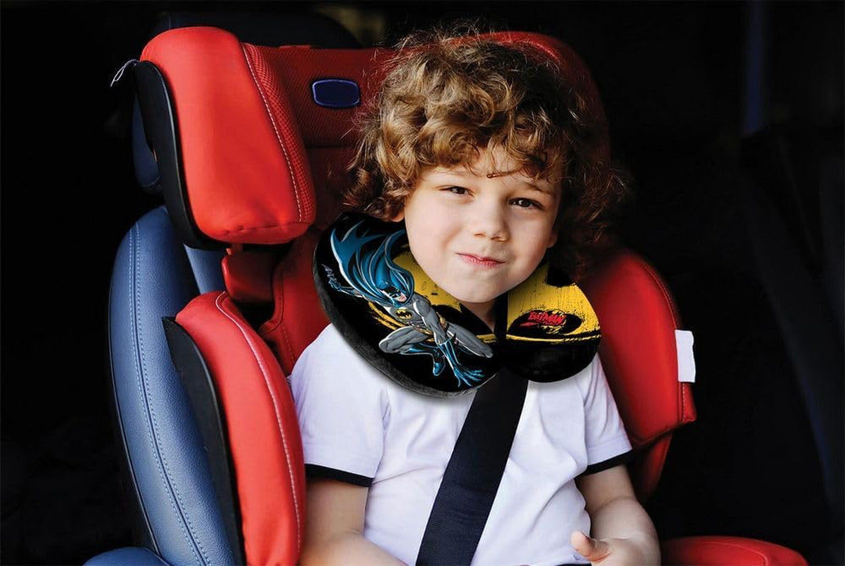 DC Comics Coussin de voyage doux Batman pour voiture - Sécurité enfant - Confort super-héros Bat Man, Cuscino Da Viaggio Auto, bleu clair, taille unique - Naty Shop