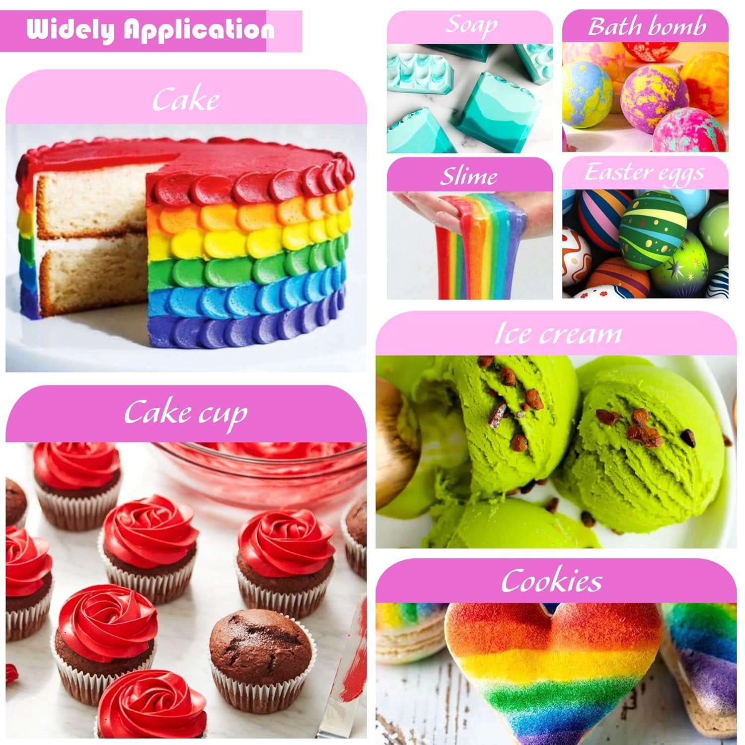 Colorant alimentaire - 20 couleurs colorant alimentaire liquide hautement concentré pour gâteaux, pâtisserie, œufs de Pâques, boissons - colorant alimentaire sans sucre pour fondant, glaçage, slime, décoration de gâteaux - 10 ml chacun