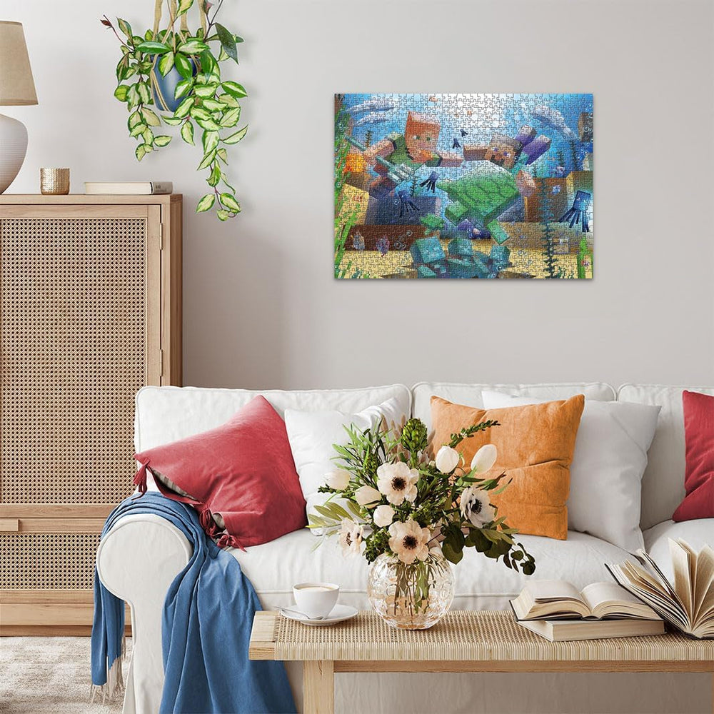 Ravensburger Puzzle 12000421 - Minecraft Mosaic - Puzzle Minecraft 1000 pièces pour adultes et enfants de plus de 14 ans Puzzle Naty Shop