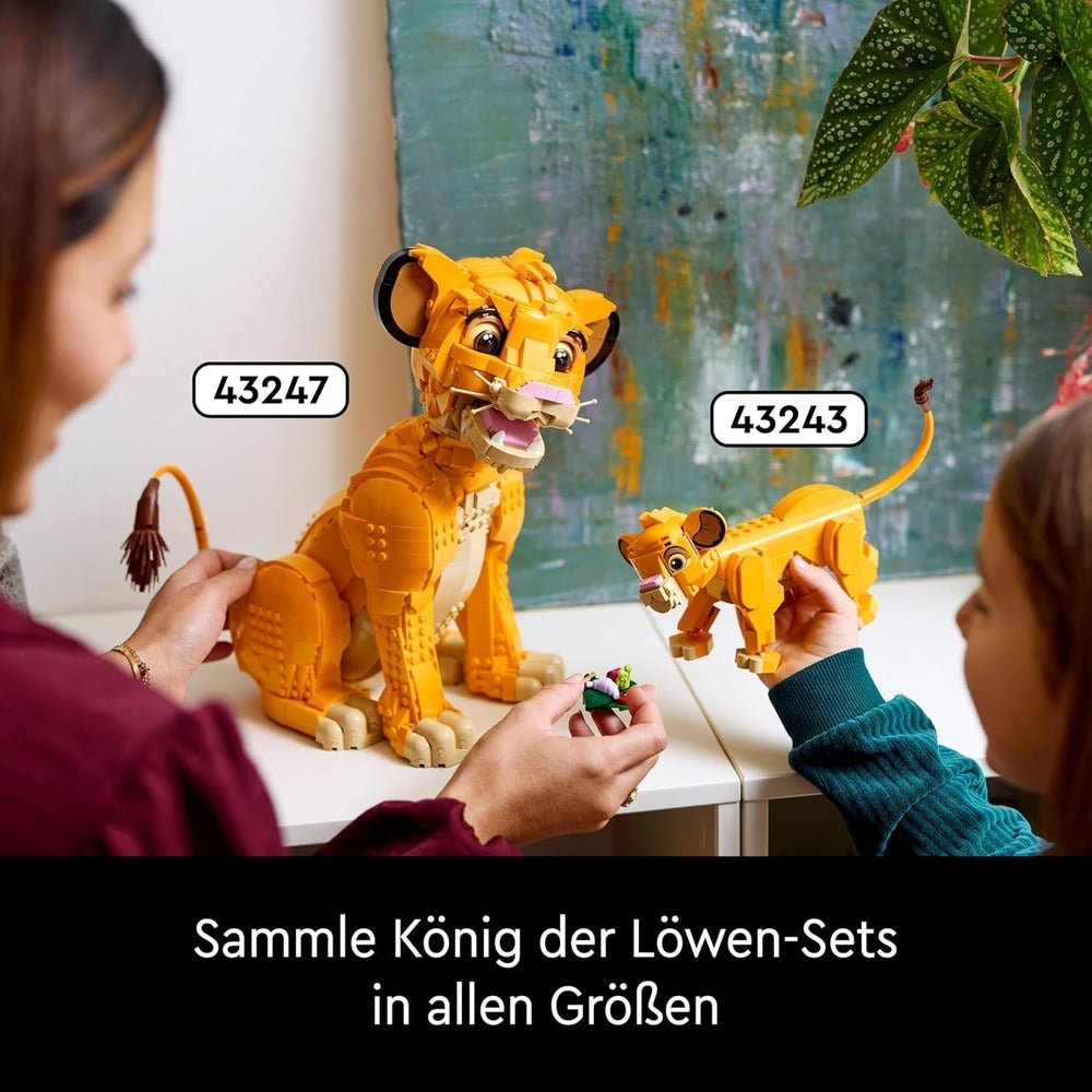Lego Ç€ Disney Simba, le jeune roi lion, jouet de construction à collectionner avec figurines d'animaux créatives, activité relaxante pour adultes, idée cadeau pour femme 43247 Jeux de construction Besuche den LEGO-Store