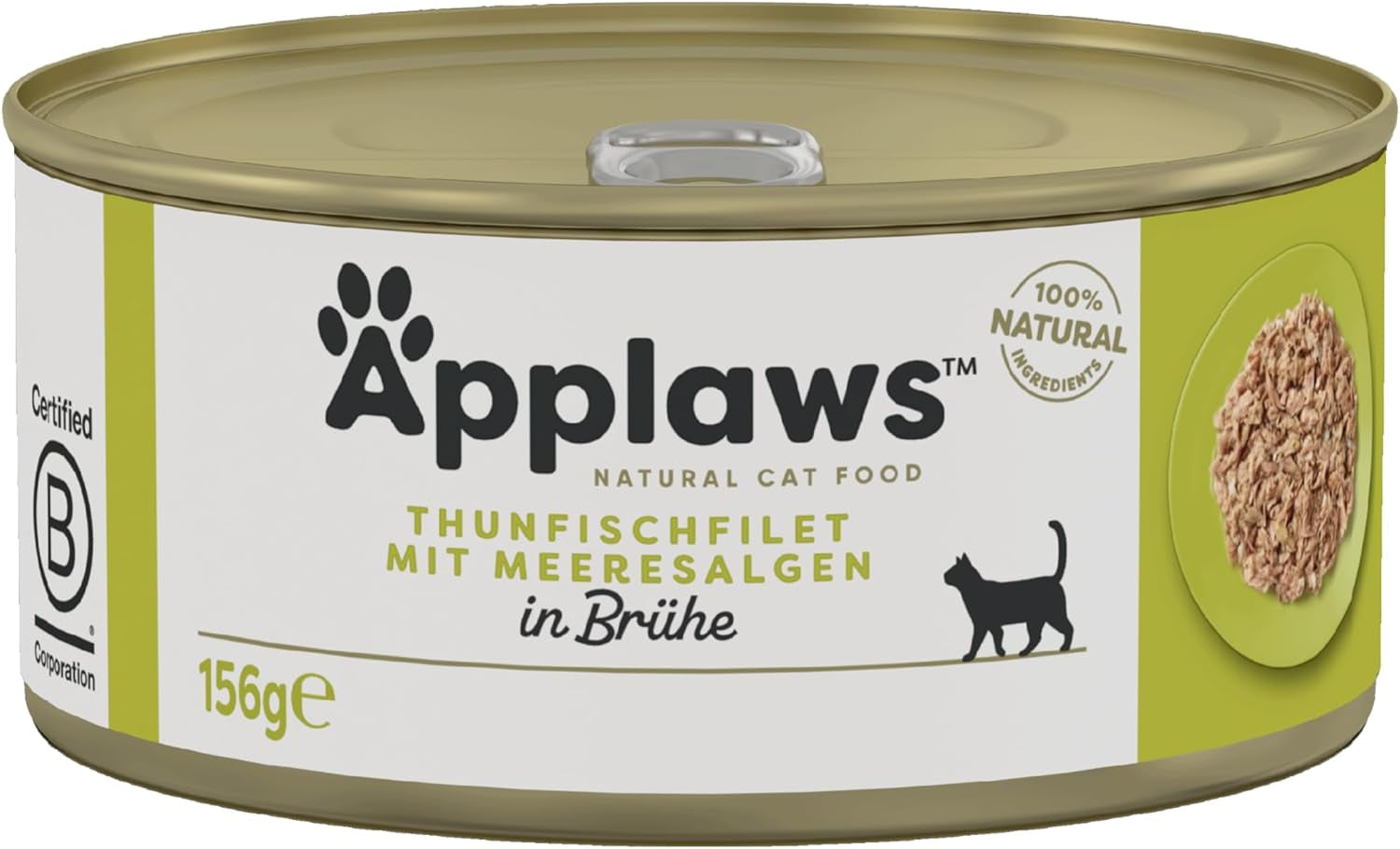 Applaws 100% naturel Premium-Nassfutter for Katzen, Thunfischfilet mit Algen in Brühe - Packung mit 24 x 156g Dosen