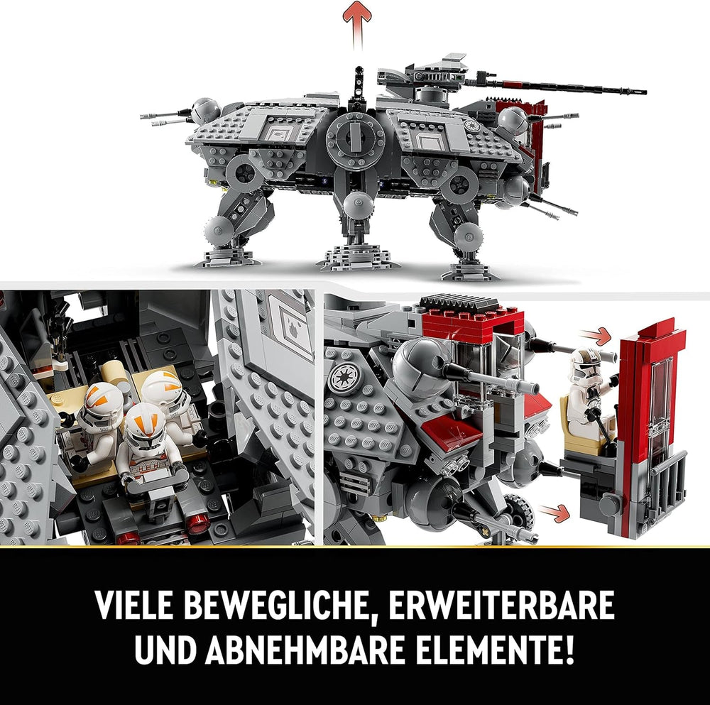 LEGO Star Wars At-Te Walker Mobile Toy Model Minifigure Set comprenant 3 soldats clones, des droïdes de combat et un droïde araignée nain 75337 Jeux de construction Besuche an LEGO-Store