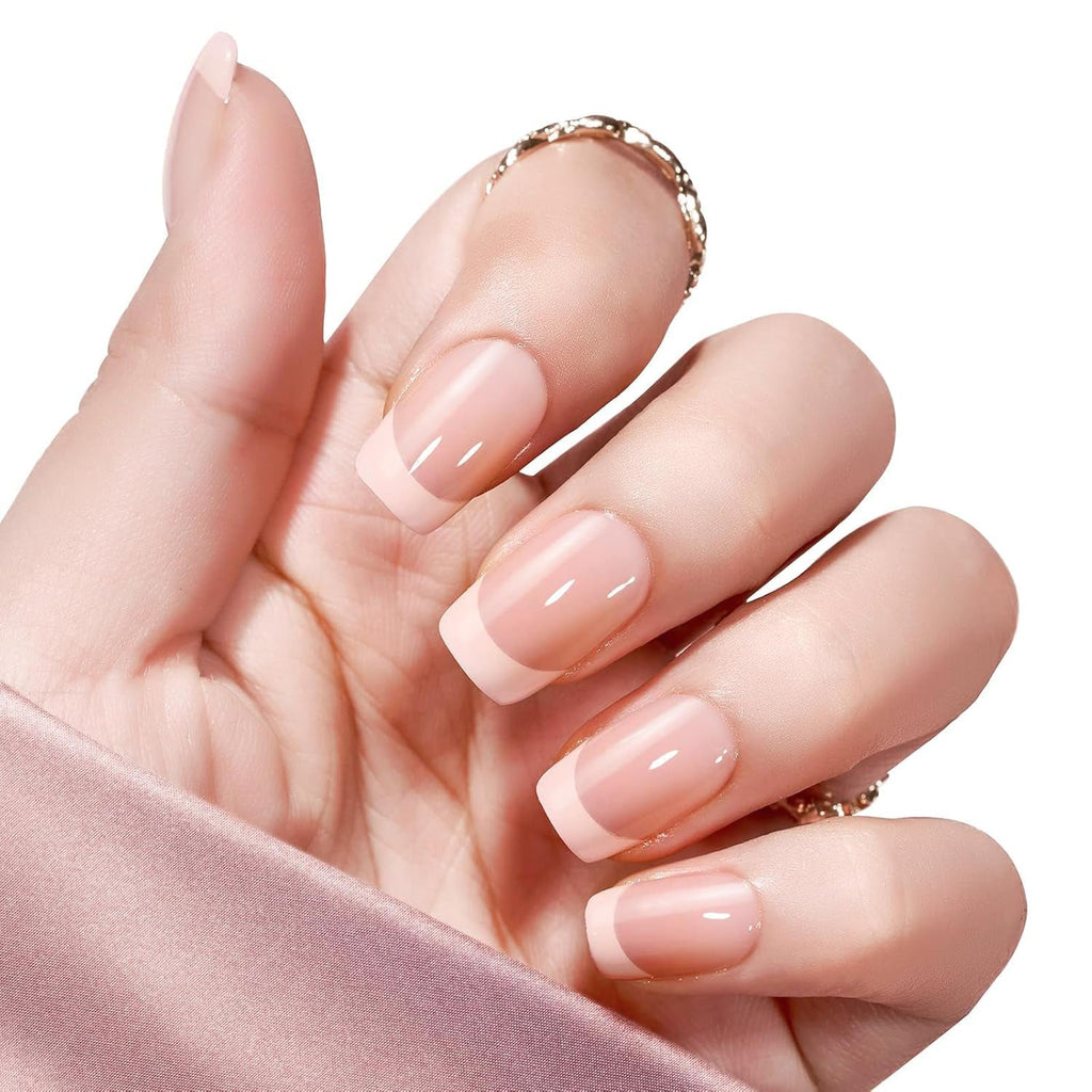 360 de bucăți unghii artificiale franceze unghii false dreptunghiulare medii cu pilă de unghii false sfaturi naturale DIY presare pe pentru doamne și femei