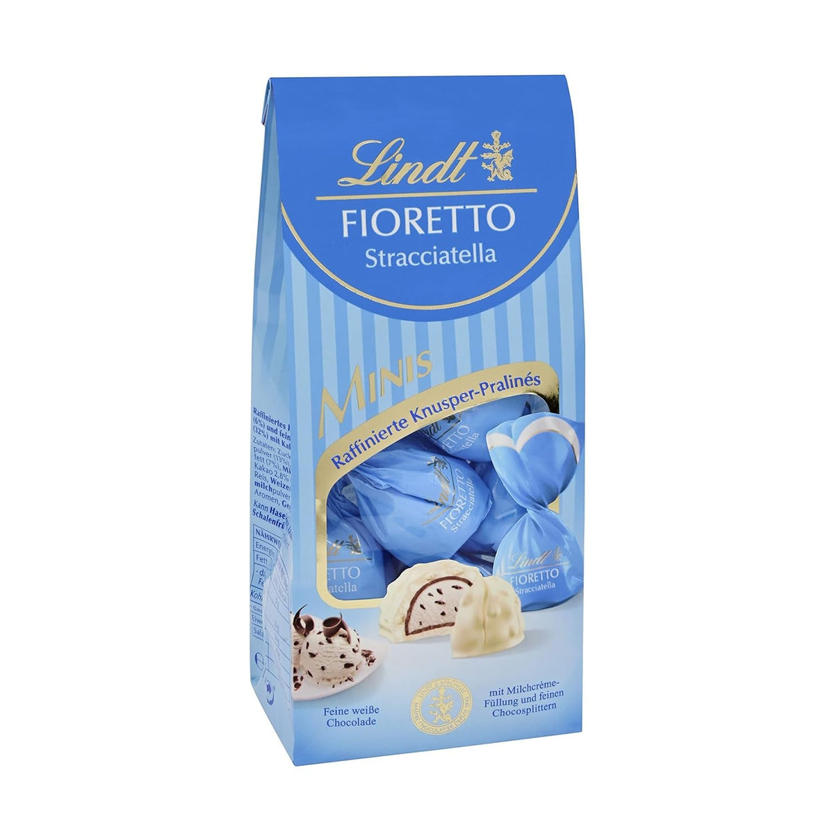 Lindt Chocolate | Set cadou FIORETTO Zabaione | 138g | 6 praline de ciocolată cu lapte cu umplutură de trufe Zabaione și topping crocant, conținând alcool | Cadou de ciocolată