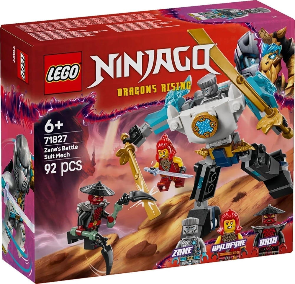LEGO NINJAGO Zane's Action Mech - Jouet Ninja avec 3 figurines pour jouer un rôle - Petit ensemble à construire et à jouer pour les enfants - Idée cadeau pour garçons et filles à partir de 6 ans 71827 Jeux de construction Besuche den LEGO-Store