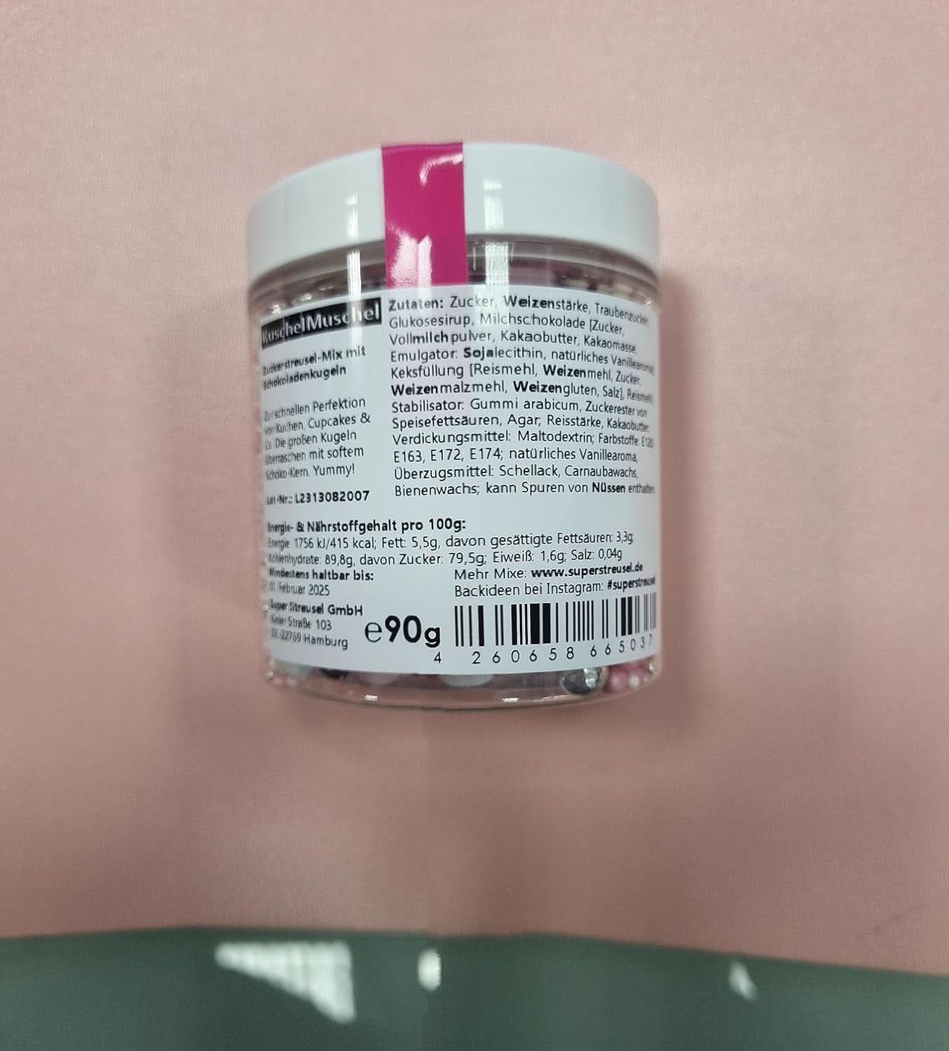 Super Streusel, Perles de Sucre Comestibles (grosses perles fourrées au chocolat), 90 grammes Naty Shop