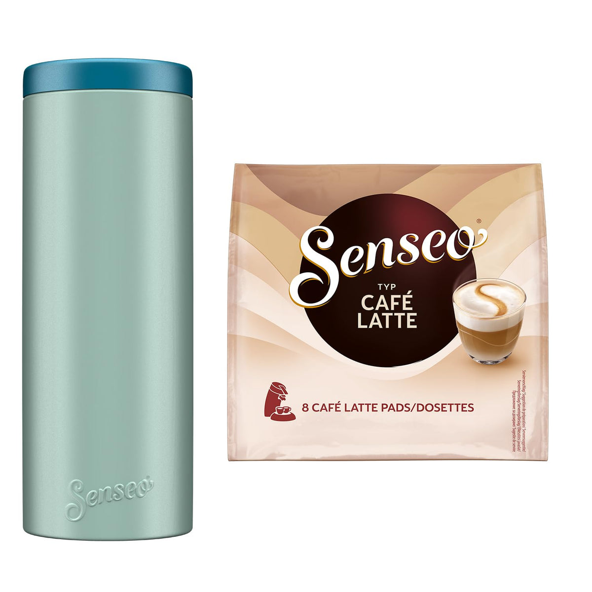 Senseo Pads Café Latte, 10 x 8 Getränke, 80 Kaffee Pos, y compris Senseo Pad Dose