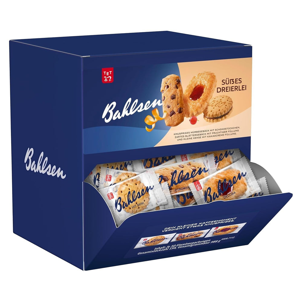 Bahlsen Sweet Trio - Présentation Comptoir - Mélange des classiques Deloba, Chocolat, Hit et Chokini (1 x 988g)