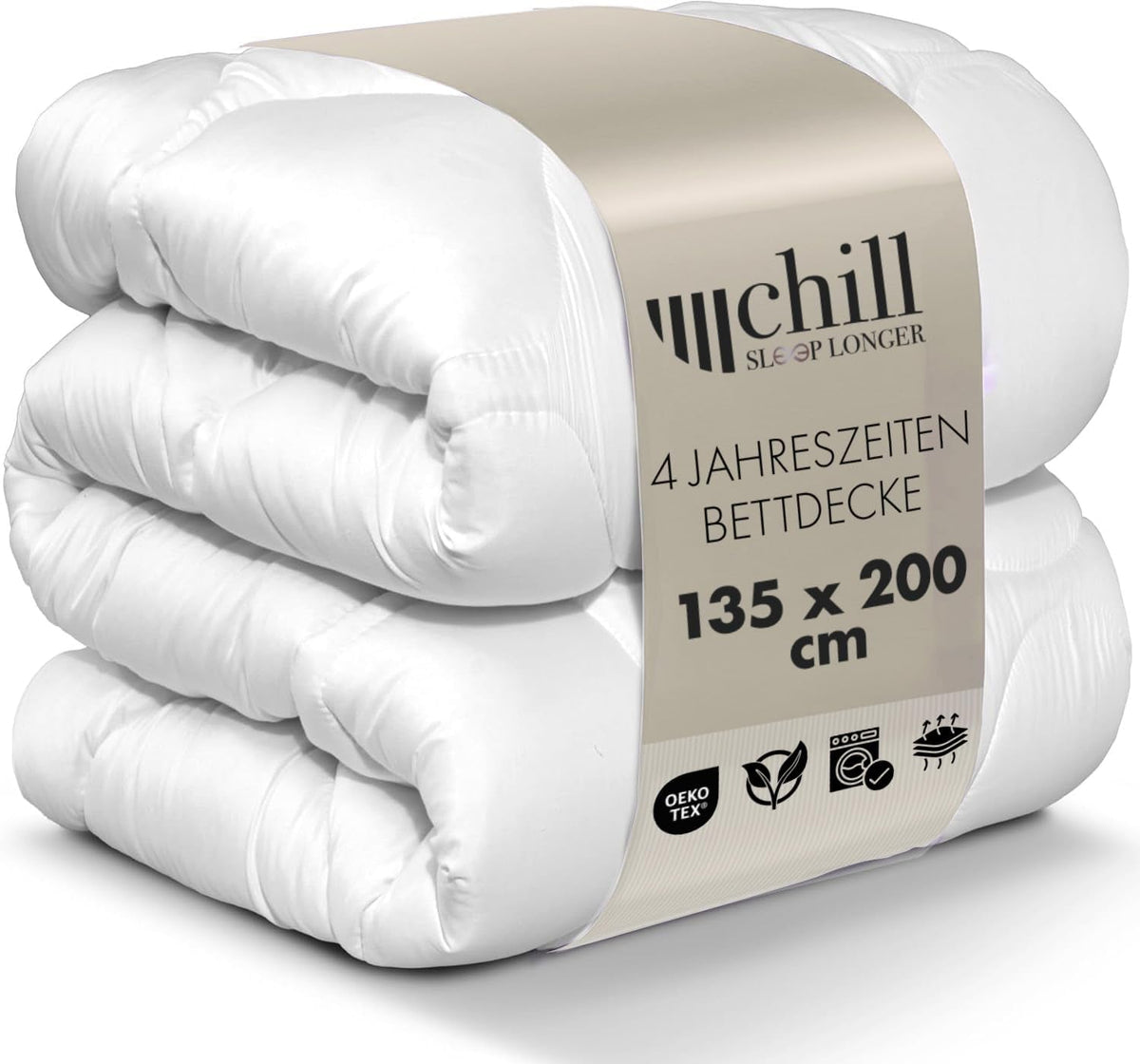 Couette 4 saisons 135X200-Couette toutes saisons 2 en 1 135X200 - Couette respirante, lavable et vegan - Couette duo avec bande de confort pour dormir - Garnissage 500G & 700G Couettes et couettes Naty Shop 135 X 200 Cm