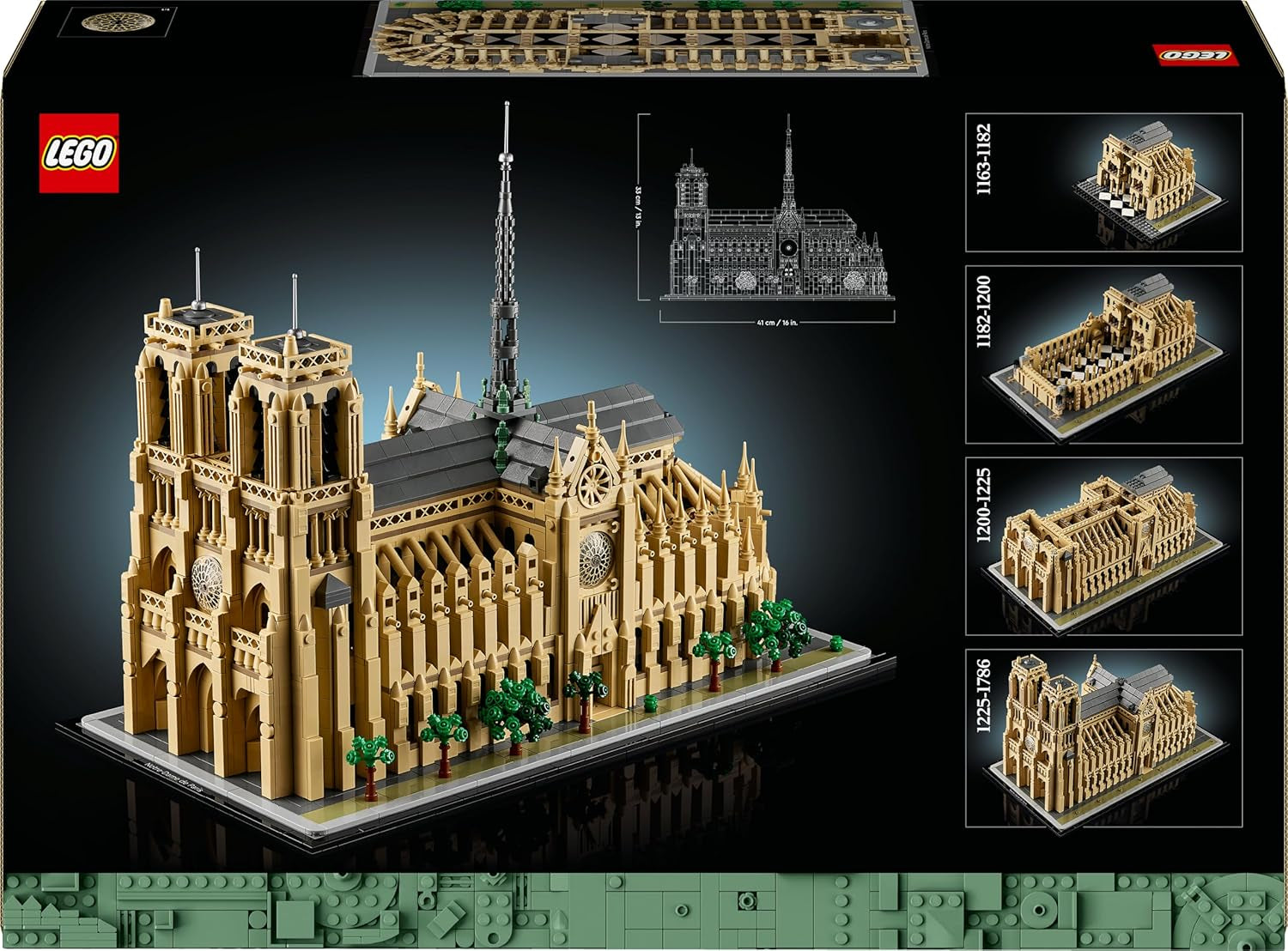 LEGO Architecture Notre-Dame de Paris, Sammlerstück für Erwachsene, Souvenir aus Frankreich, Geschenk für Frauen, Männer, Globetrotter und alle Geschichtsbegeisterten, architektonische Modellbau 21061