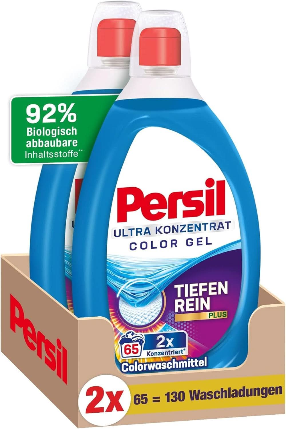 Persil Ultra Concentrate Color Detergent (2 X 65 lavages), lessive liquide hautement concentrée avec technologie Deep Clean Plus contre les taches les plus difficiles Rufe Naty Shop Lessive