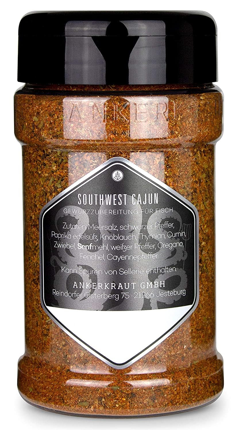 Ankerkraut Southwest Cajun, BBQ Rub Gewürzmischung zum Zubereiten von Gumbos et Jambalaya Gerichten, 170g en Streuer
