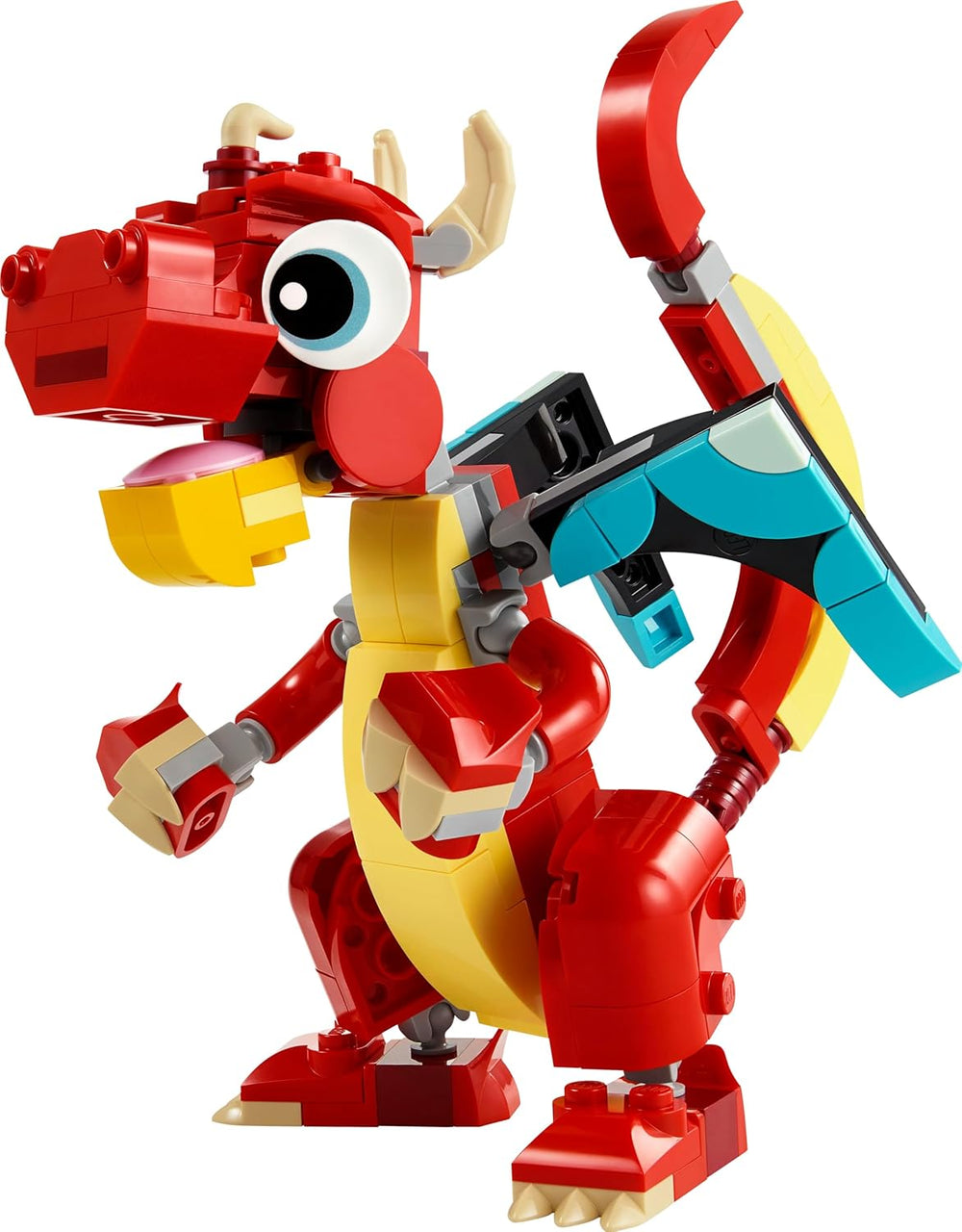 LEGO Creator 31145 Jouet dragon rouge 3 en 1 avec figurine de poisson et modèle d'oiseau phénix, ensemble de figurines d'animaux, cadeaux pour garçons, filles et enfants de 6 ans et plus 31145