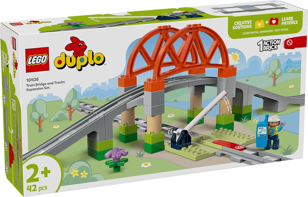 LEGO DUPLO Town Railway Bridge and Tracks - Ensemble d'extension, Cadeau pour les enfants à partir de 2 ans, Ensemble de construction et de reconstruction, Ensemble de développement préscolaire, Jouet éducatif 10426 Jeux de construction Besuche den LEGO-Store