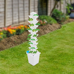 Système hydroponique Tour hydroponique Jardin d'herbes aromatiques Système de culture hydroponique avec 45 emplacements de plantation Pompe à eau Réservoir d'eau 20 L vertical pour fleurs et légumes