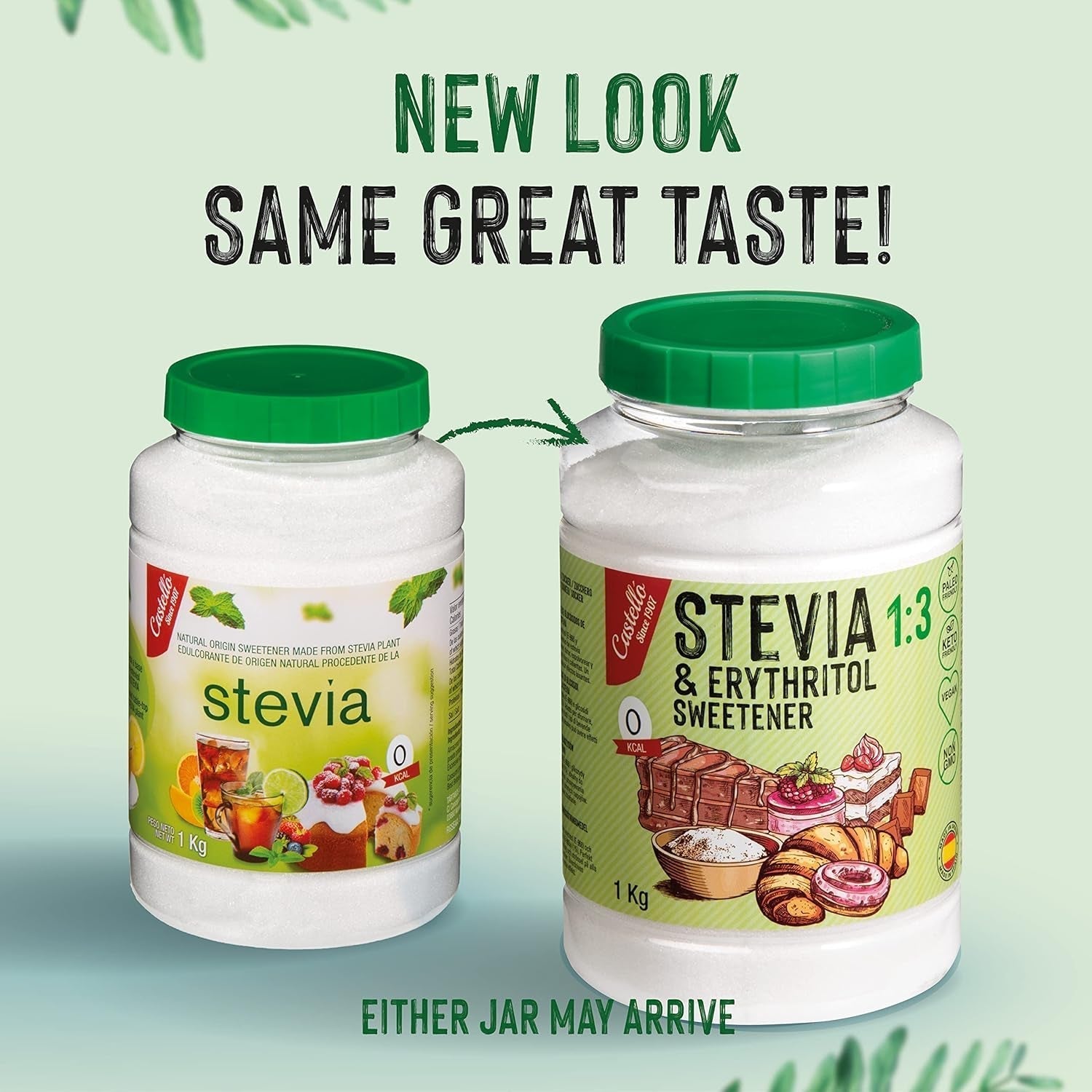 Stevia + Erythritol 1:3 Tissu sucré | 1G = 3G Zucker | Ingrédients 100% naturels - 0 calories - 0 indice glycémique - Keto et Paleo - 0 netto-khlenhydrate - Kein GVO - Castello depuis 1907-1 kg d'édulcorants Naty Shop