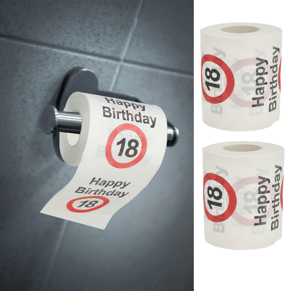 Lot de 4 papiers toilette "Joyeux 40ème anniversaire" │40ème anniversaire 24 mètres 2 tissus 180Gr/Qm │ Papier toilette papier toilette motif (4 X papier toilette 40)