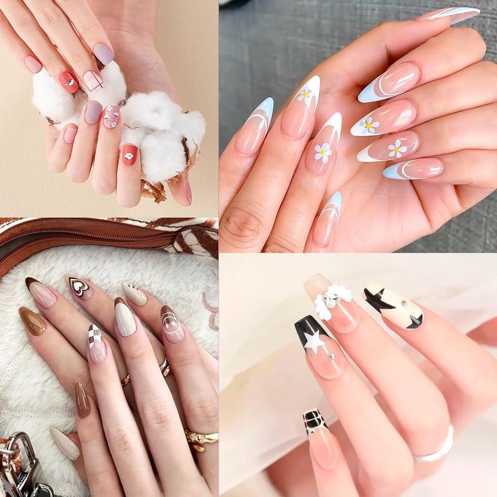 6 pièces brosses à ongles avec capuchon ongles UV Gel acrylique brosse à ongles brosse à ongles Gel partiel ensemble de pinceaux d'art des ongles