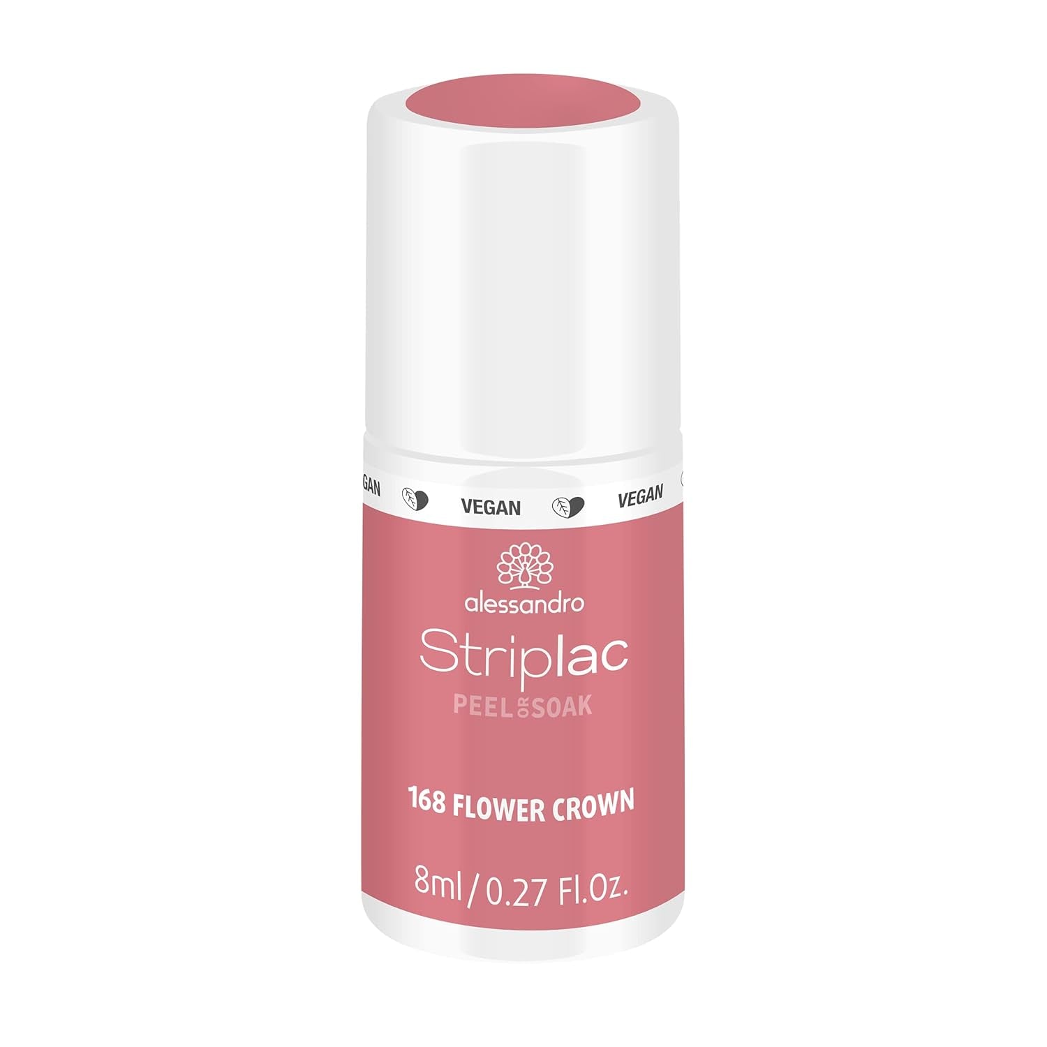 Vernis à ongles UV Alessandro Striplac White Honeymoon - Délicat et longue tenue - S'enlève facilement grâce à la technologie de retrait - Vegan et cruelty-free - 8 ml