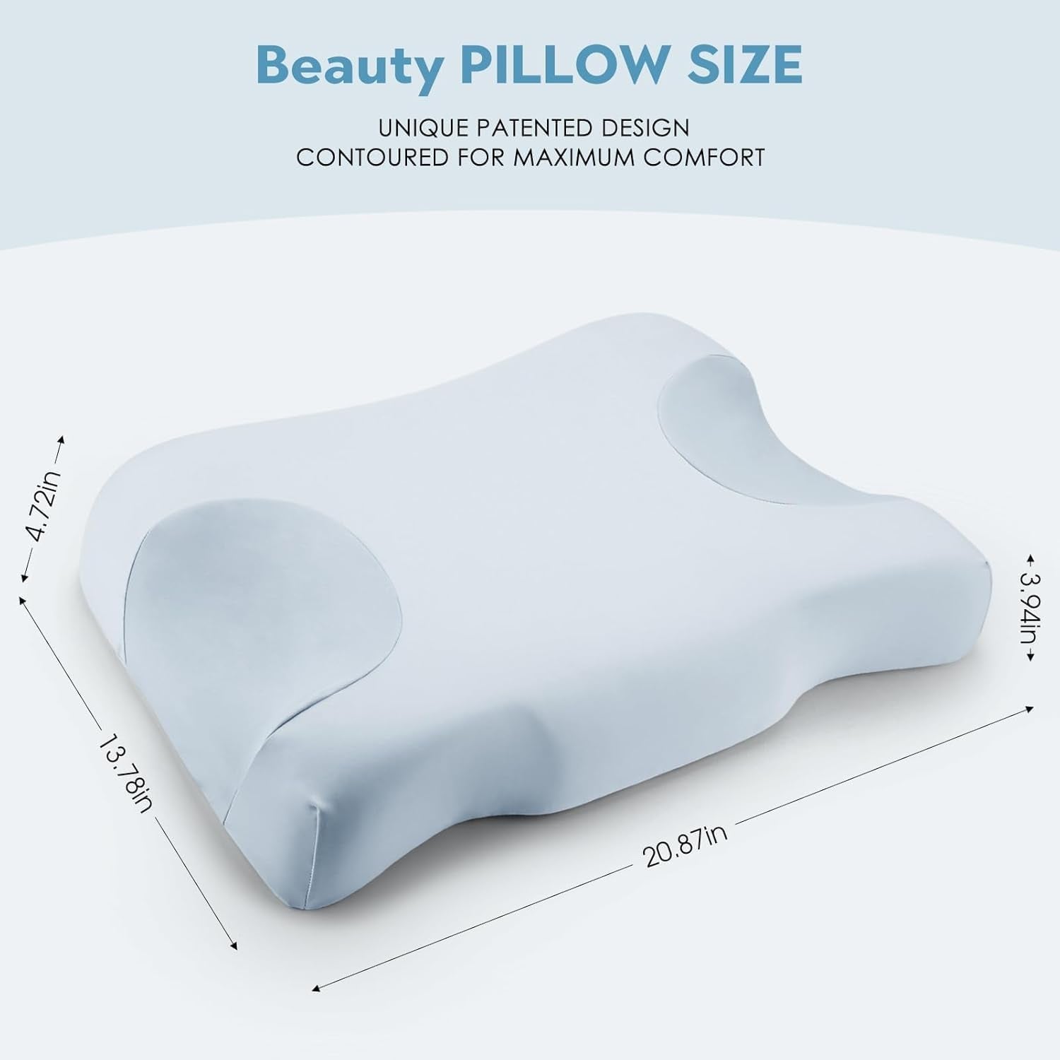 Royalisneeo Oreiller de beauté pour douleurs du dos, du ventre et des côtés Oreiller pour douleurs au cou et aux épaules Oreiller anti-rides Anti-âge en mousse à mémoire de forme Bleu (standard) Oreillers orthopédiques cervicaux Naty Shop