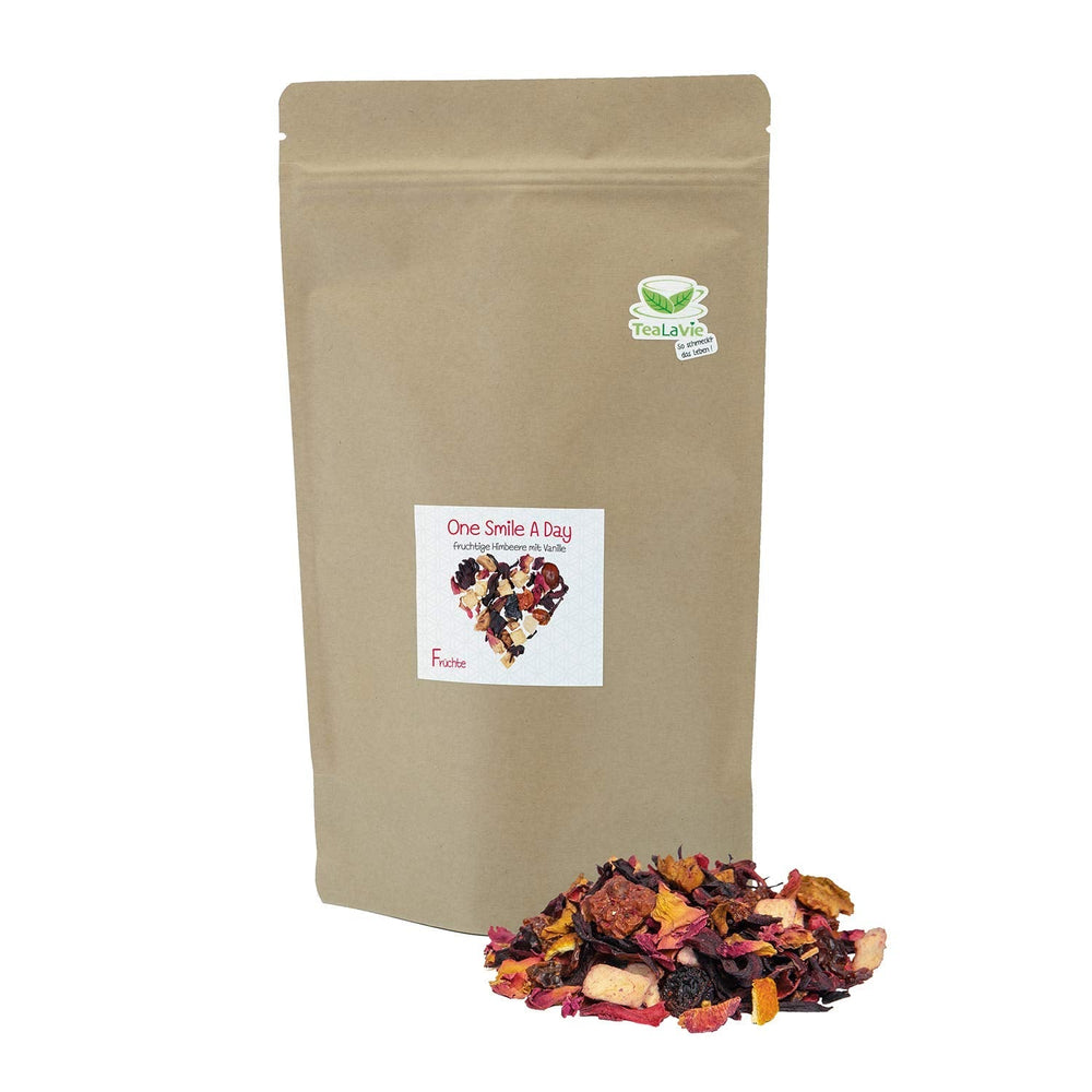 Tealavie - Thé pour enfants sans sucre - Fraises des bois et rhubarbe (200 g) Tealavie Fruit - Thé aux fruits en vrac