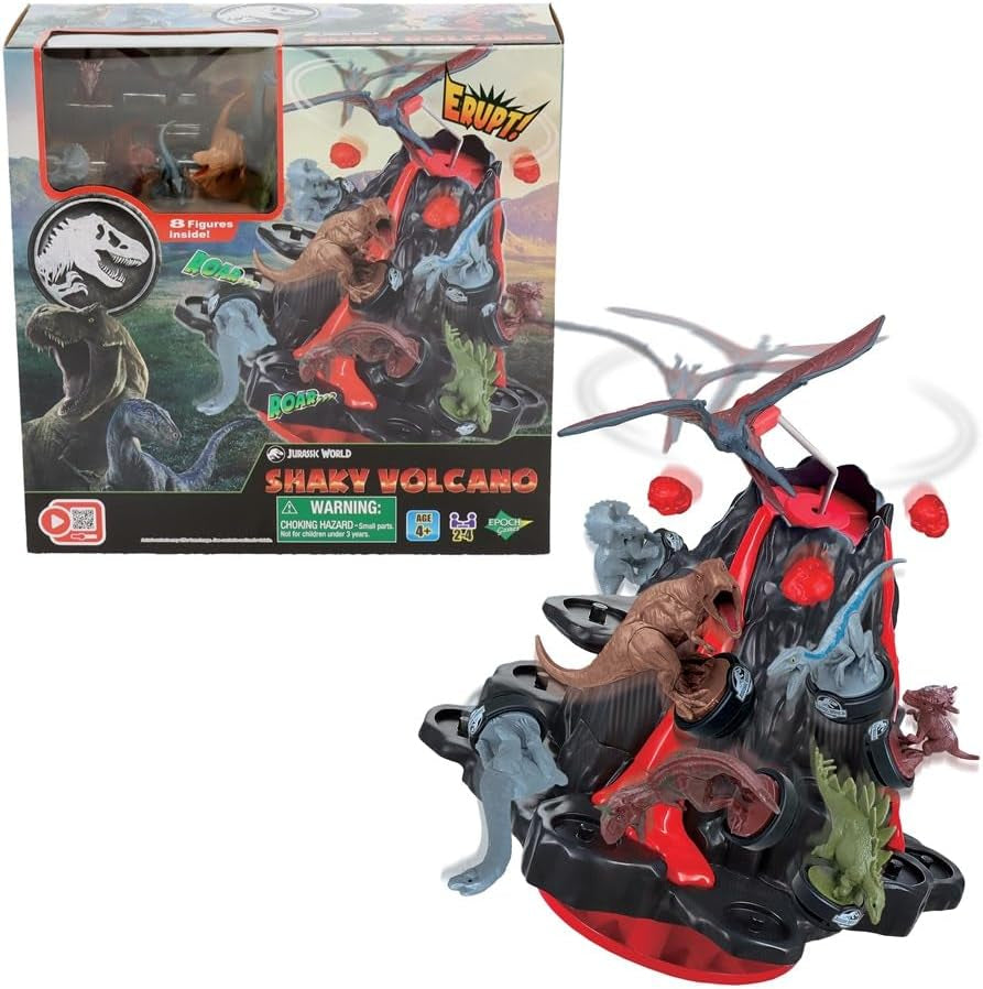 EPOCH Games - Jurassic World Trembling Volcano 7509 Jeu de société dinosaure pour enfants à partir de 4 ans