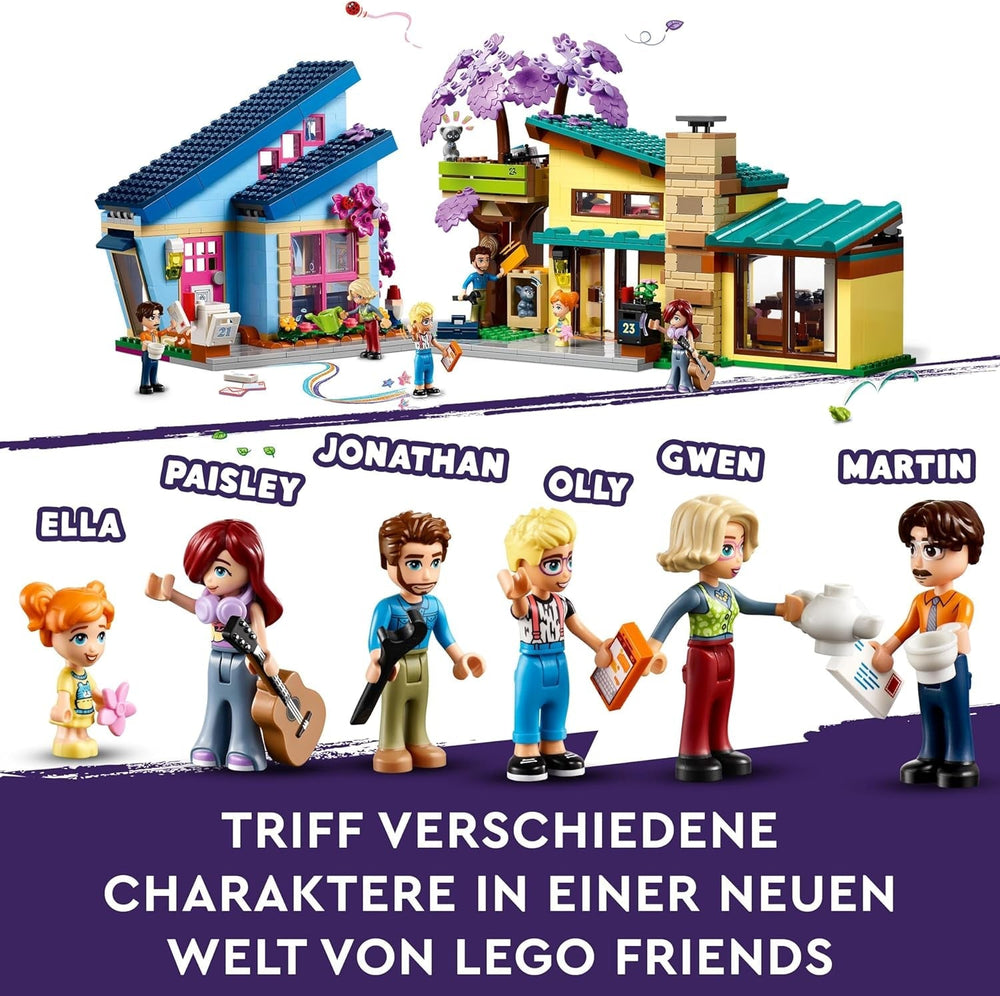 LEGO Friends Maison familiale Olly et Paisley, maison de poupée avec figurines et accessoires, ensemble maison à deux étages et cabane dans les arbres, cadeau créatif pour filles et garçons à partir de 7 ans 42620 Ensembles de construction Besuche an LEGO-Store