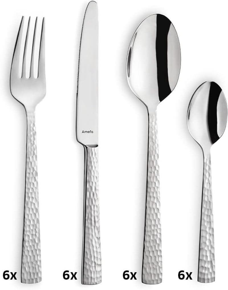 Ménagère Amefa Felicity, 24 pièces, pour 6 personnes, acier inoxydable 18/0 Cuisine Naty Shop