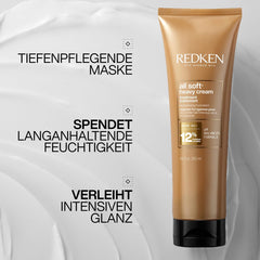 Redken Masque capillaire pour cheveux secs et cassants, revitalise et hydrate, avec complexe de kératine et huile d'argan, crème épaisse toute douce, 1 x 250 ml Naty Shop Hair Mask