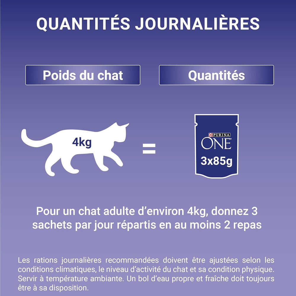 PURINA UN | BIFENSIE | Aliments pour chats adultes stérilisés | Soutient la vitalité, les os, les muscles et les articulations du chat | En sauce | Pochettes au canard, sardines, bœuf, fraîcheur | 1 pièce (8x85g)
