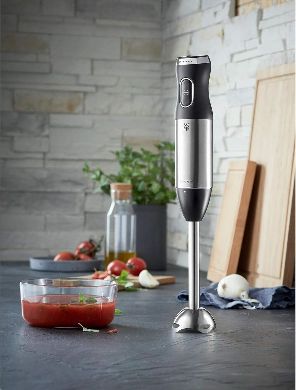 WMF Kult X Edition Stabmixer, Zauberstab 600 W, Pürierstab Edelstahl Mit Variabler Geschwindigkeitseinstellung, Purierstab Edelstahl Matt Kitchen Naty Shop