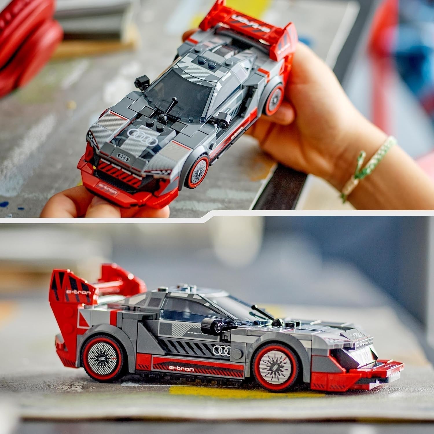 LEGO Speed Champions Audi S1 E-Tron Quattro Ensemble de voiture de course avec jouets de voiture à construire, jouer et exposer, modèle de voiture pour enfants, cadeau pour garçons et filles de 9 ans 76921 Ensembles de construction Besuche den LEGO-Store
