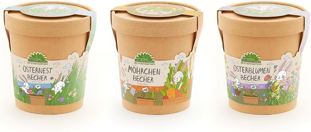 Die Stadtgärtner Möhrchen Im Becher Anzuchtset Für Möhren Im Becher | Enthält Alles, Was Du Zur Anzucht Benötigst | Ostergeschenk Für Kinder | Geschenkidee Kinder Ostern