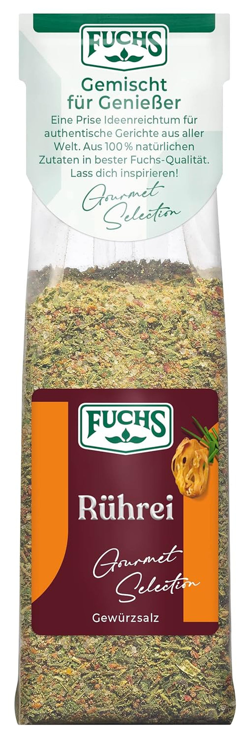 Fuchs Gourmet Selection Klassisch/Heimisch – Bratkartoffel Gewürzsalz, nachfüllbares Kartoffel Gewürz, Salz zum Würzen von Brat- & Ofenkartoffeln, Pommes Frites & Co, végétalien, 70 g