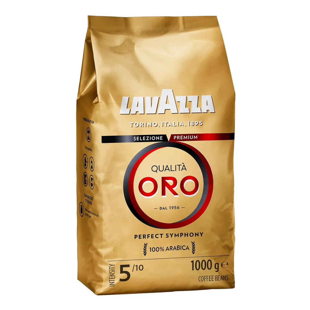 Café en grains Lavazza, Crema E Aroma, Arabica et Robusta, idéal pour machines à expresso Cafea Naty Shop 1 Kg Qualità Oro