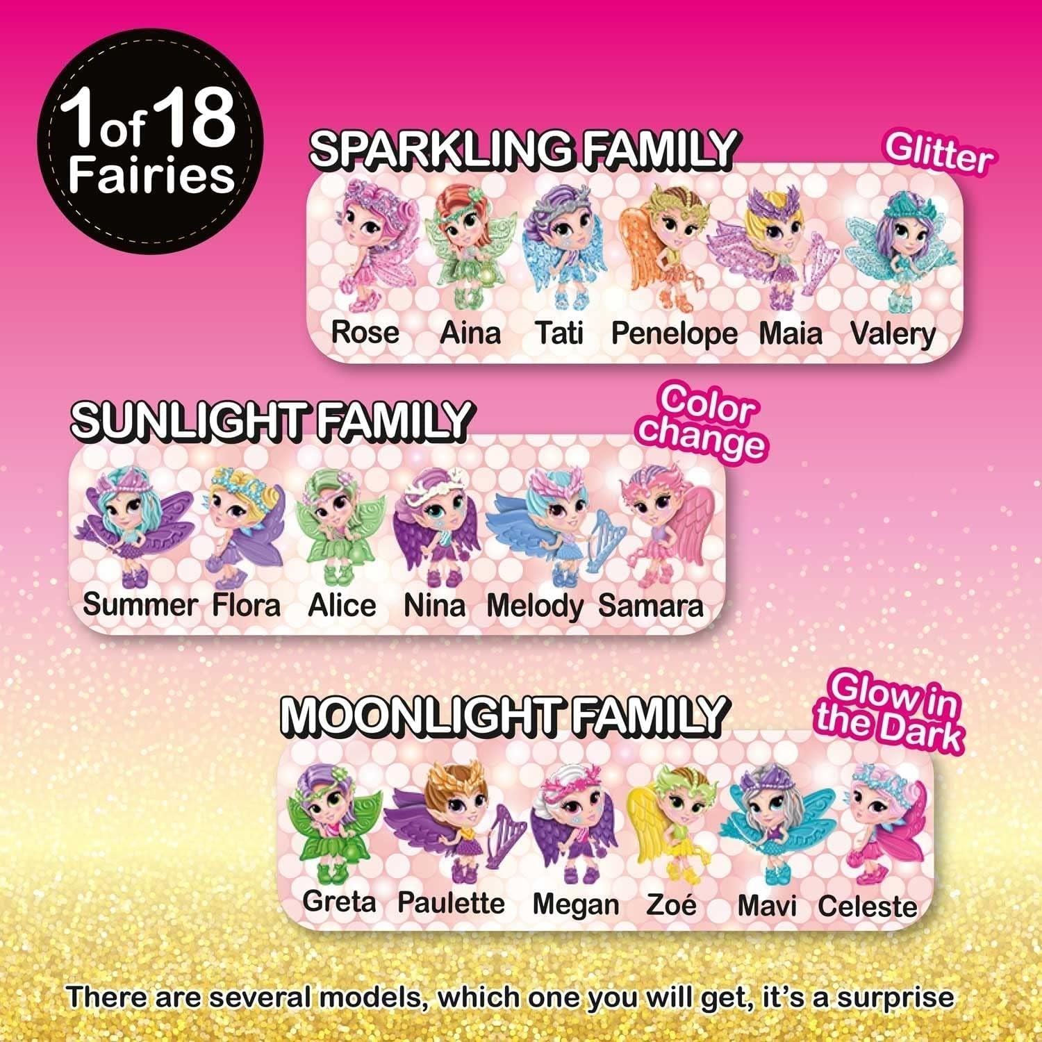 CRAZE Fée dans ma poche | Poupée féerique avec ailes, jouet féerique à collectionner avec effets spéciaux tels que paillettes, lueur dans le noir et changement de couleur Dolls Naty Shop